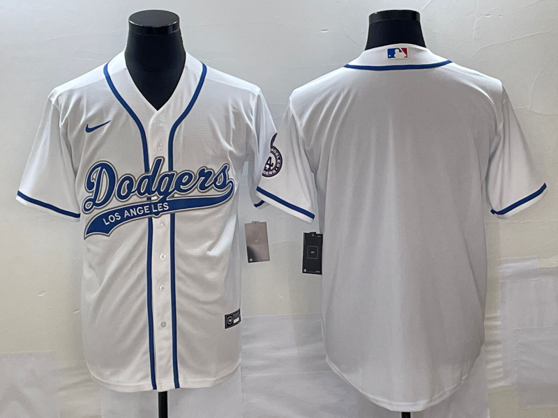 Men's Los Angeles Dodgers White Blank jersey Joint Edition