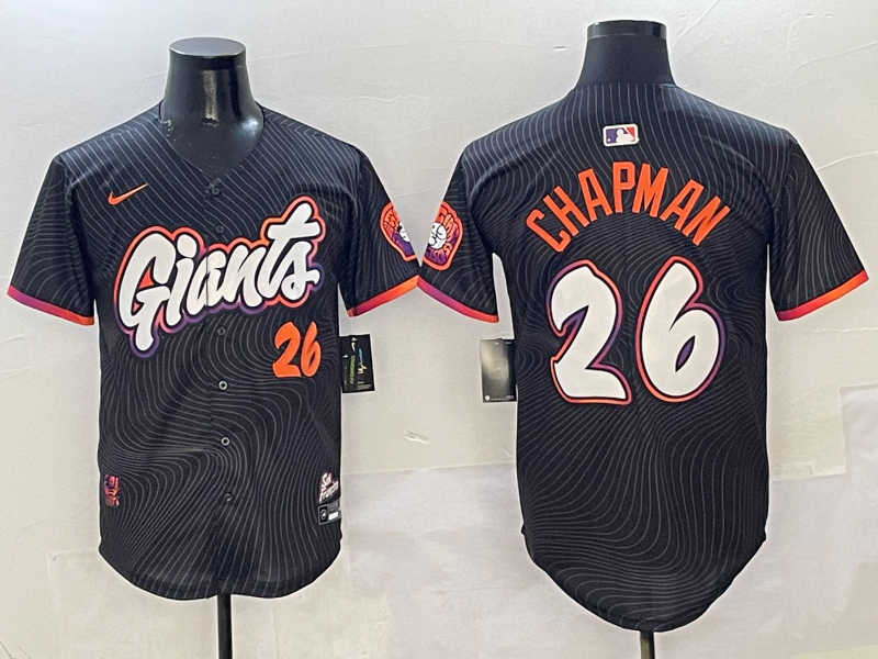 Men's San Francisco Giants Matt Chapman #26 Black 2025 City Connect Limited Player jersey