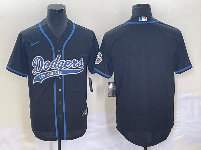 Men's Los Angeles Dodgers Black Blank jersey Joint Edition