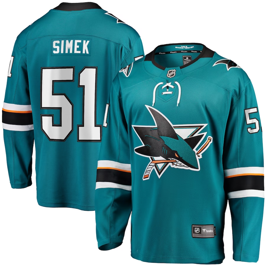 Men's San Jose Sharks Radim Simek #51 Teal Breakaway Player jersey