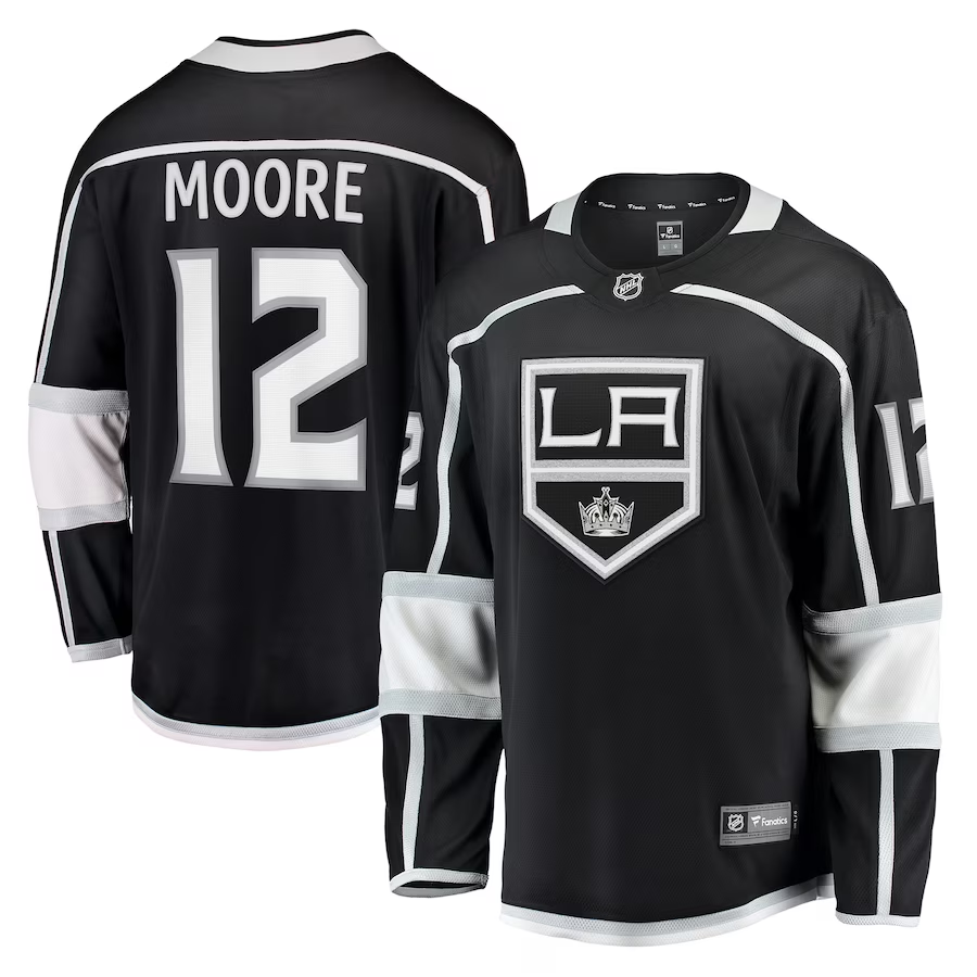 Men's Los Angeles Kings Trevor Moore #12 Black Home Breakaway Player jersey