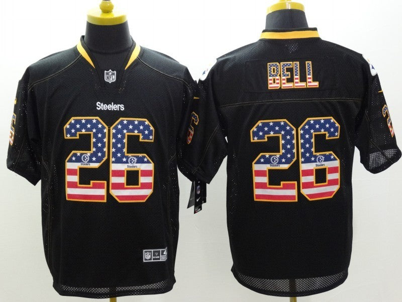 Men's Pittsburgh Steelers LeVeon Bell #26 Black Player Game jersey