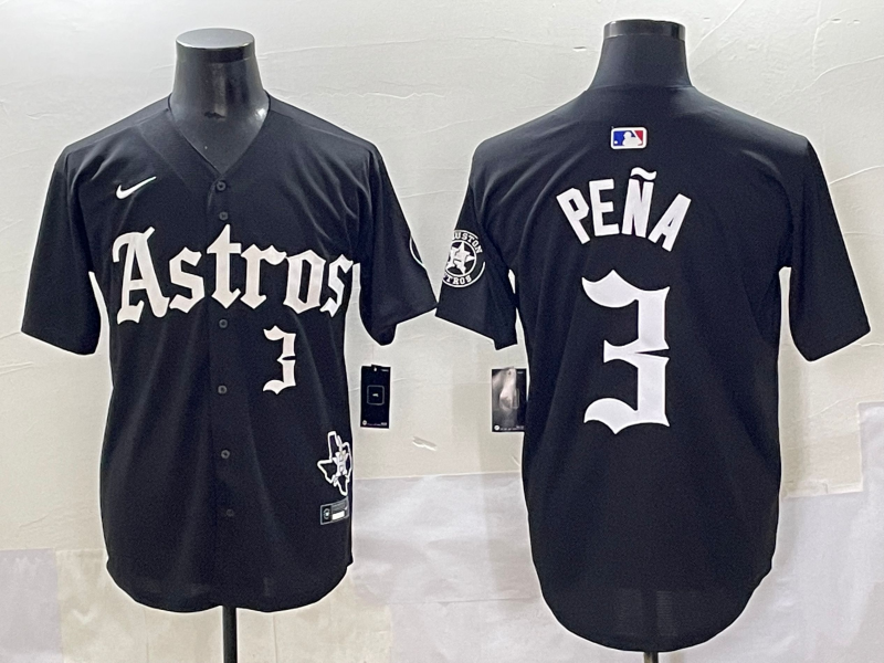 Men's Houston Astros Jeremy Pena #3 Black Team Player Jersey