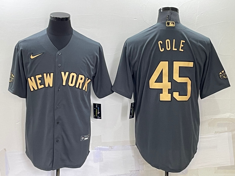Men's New York Yankees Gerrit Cole #45 Gray Replica Player jersey