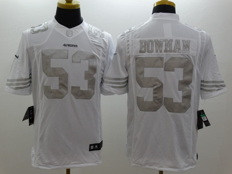Men's San Francisco 49ers Navoro Bowman #53 White Player Game jersey