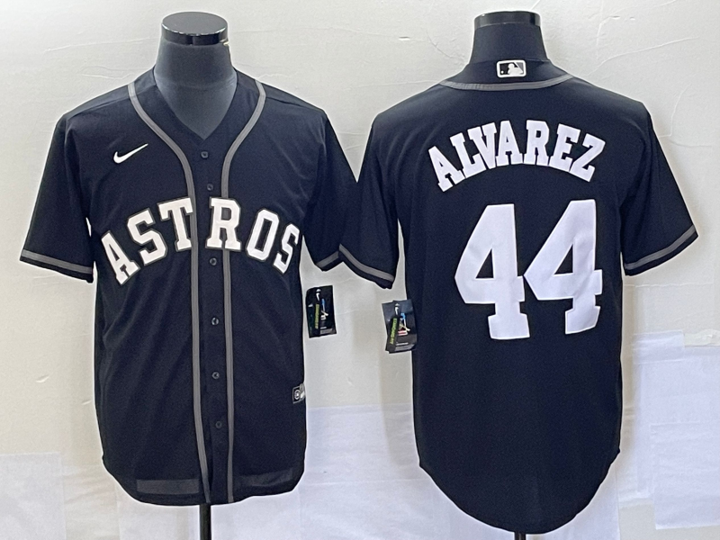 Men's Houston Astros Yordan Alvarez #44 Black Lights Out Replica Player Jersey