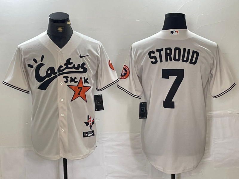 Men's Houston Astros C.J. Stroud #7 White Limited Player jersey