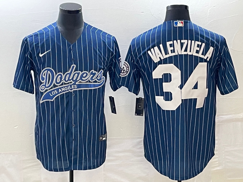 Men's Los Angeles Dodgers Fernando Valenzuela #34 Blue Player jersey Joint Edition