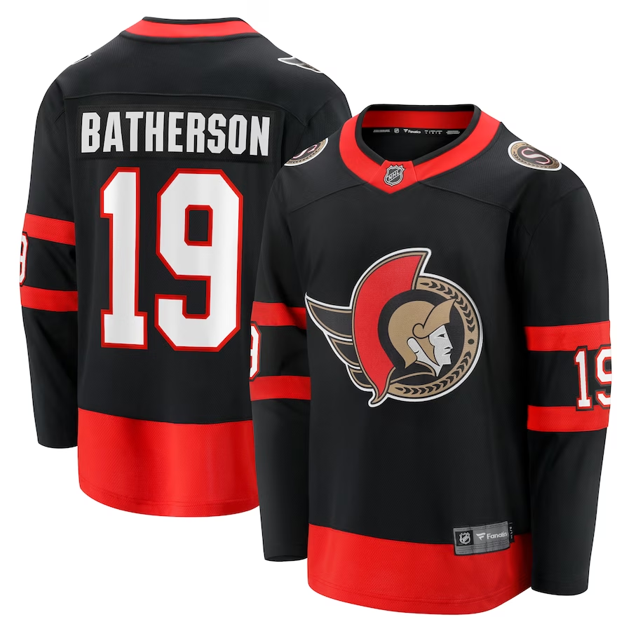 Men's Ottawa Senators Drake Batherson #19 Black Player Game jersey
