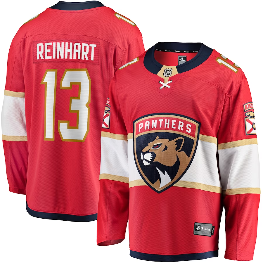 Men's Florida Panthers Sam Reinhart #13 Red Player jersey