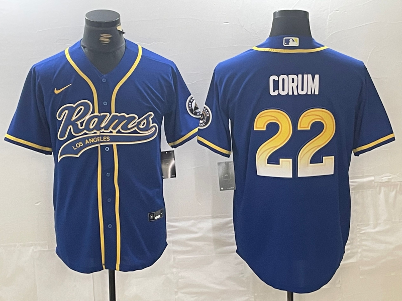 Men's Los Angeles Rams Blake Corum #22 Royal Game jersey