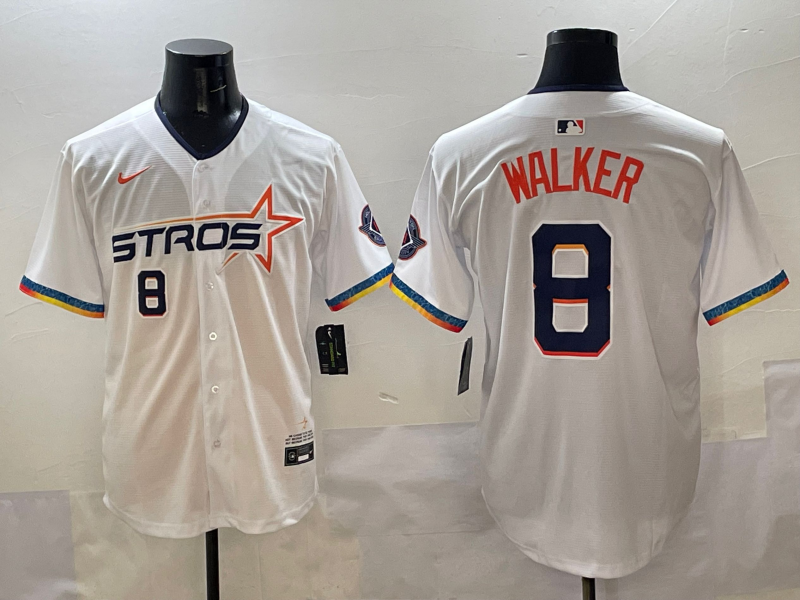 Men's Houston Astros Christian Walker #8 White 2025 City Connect Limited Player jersey