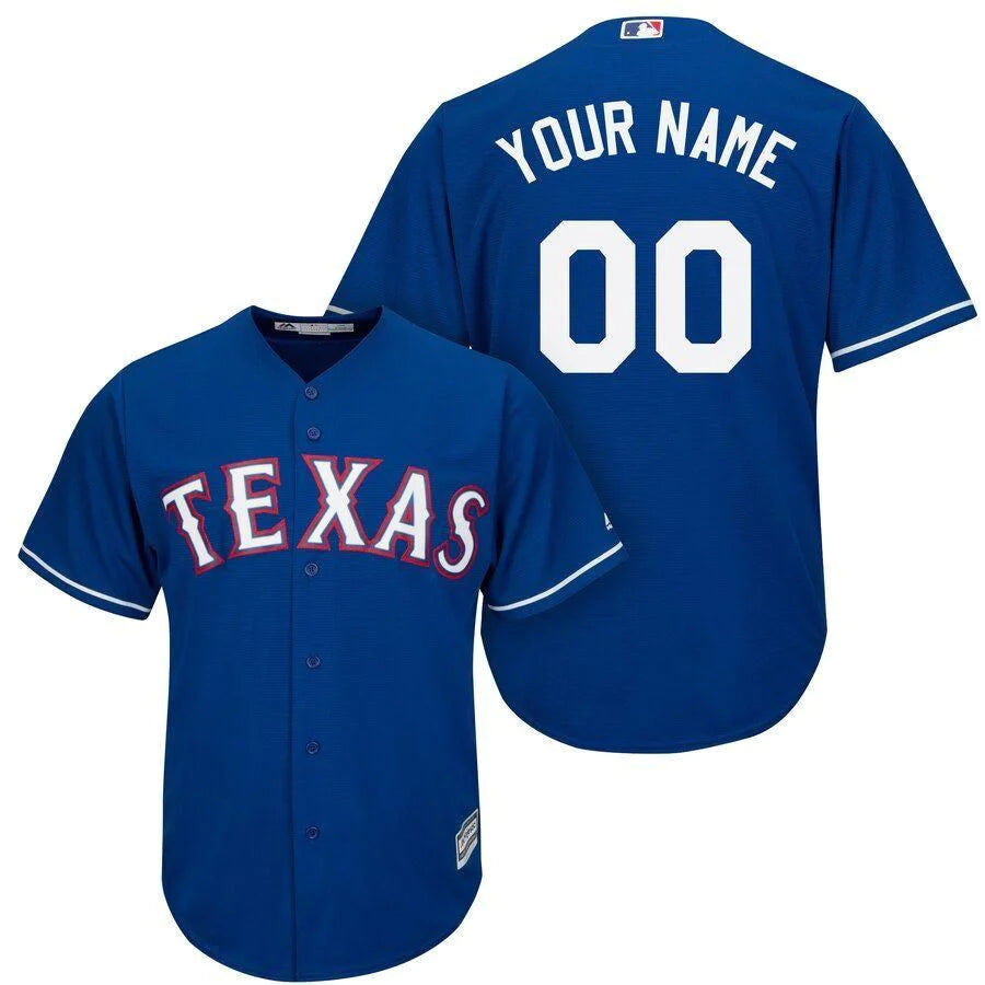 Men's Texas Rangers Custom Authentic Game jersey Blue