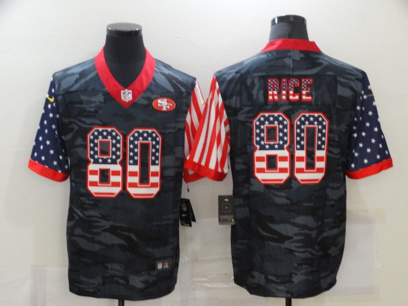 Men's San Francisco 49ers Jerry Rice #80 Gray Camouflage Game Player jersey