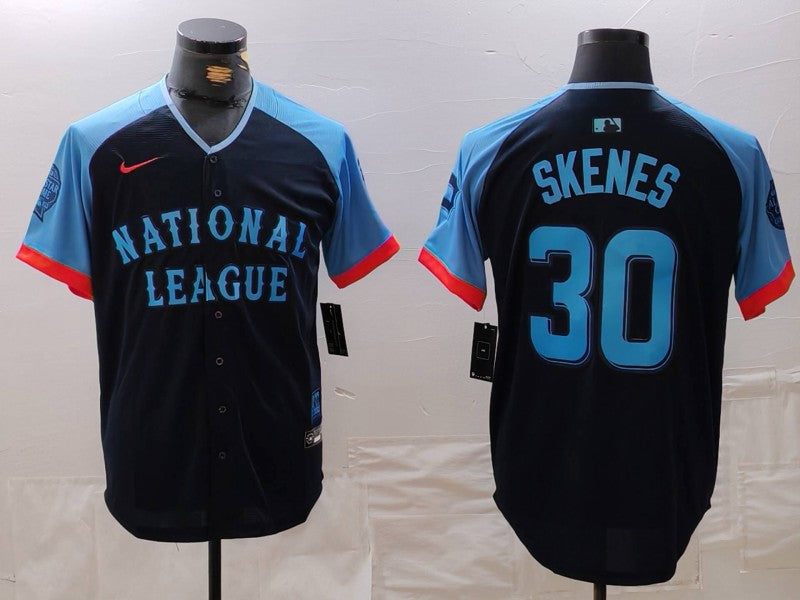 Men's National League Paul Skenes #30 Navy 2024 MLB All-Star Game Limited Player jersey