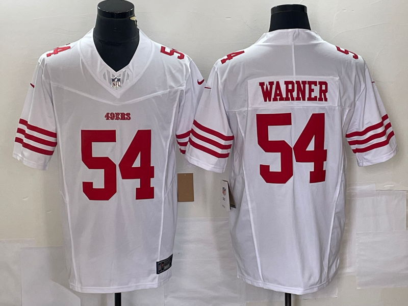 Men's San Francisco 49ers Fred Warner #54 White Player Game jersey