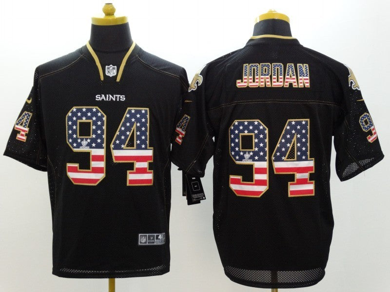 Men's New Orleans Saints Cameron Jordan #94 Black Player Game jersey