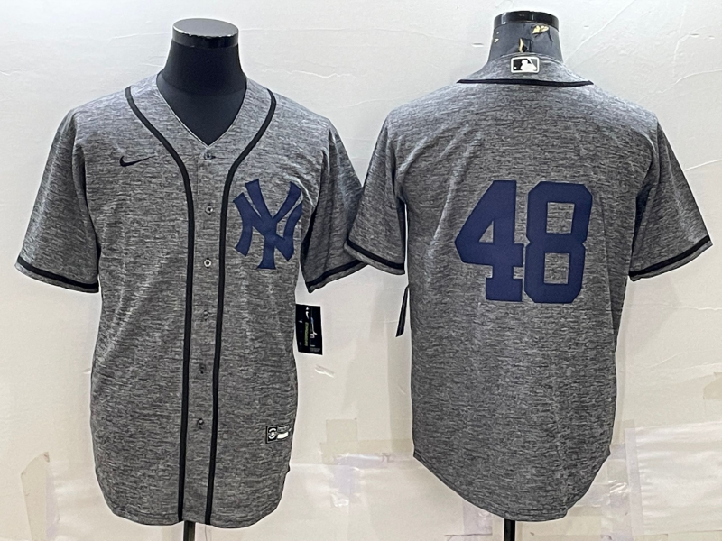 Men's New York Yankees Anthony Rizzo #48 Gray Replica Game Name jersey