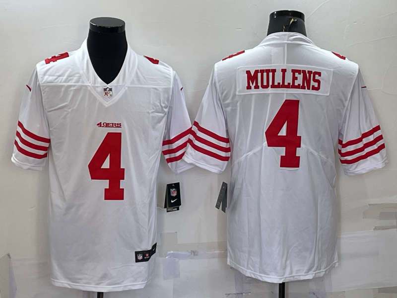 Men's San Francisco 49ers Nick Mullens #4 White Player jersey