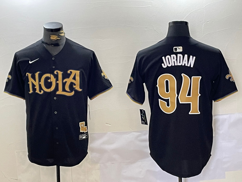 Men's New Orleans Saints Cameron Jordan #94 Black Player jersey