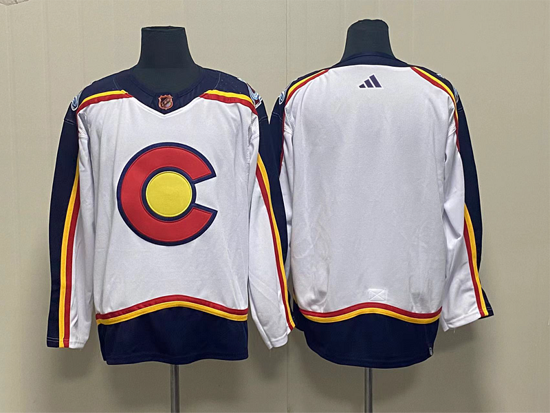 Men's Colorado Avalanche White Blank Player jersey