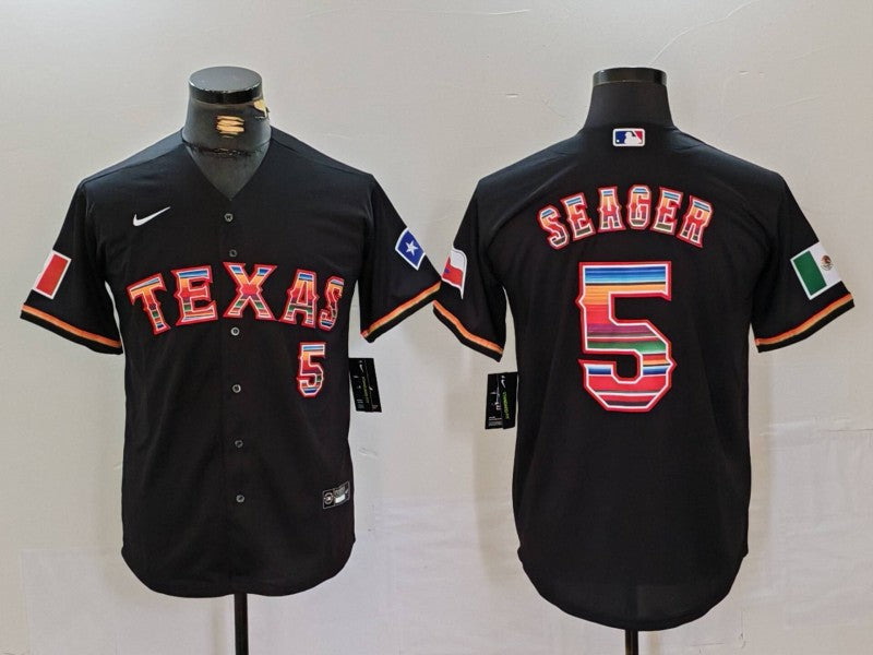 Men's Texas Rangers Corey Seager #5 Black Limited Player jersey
