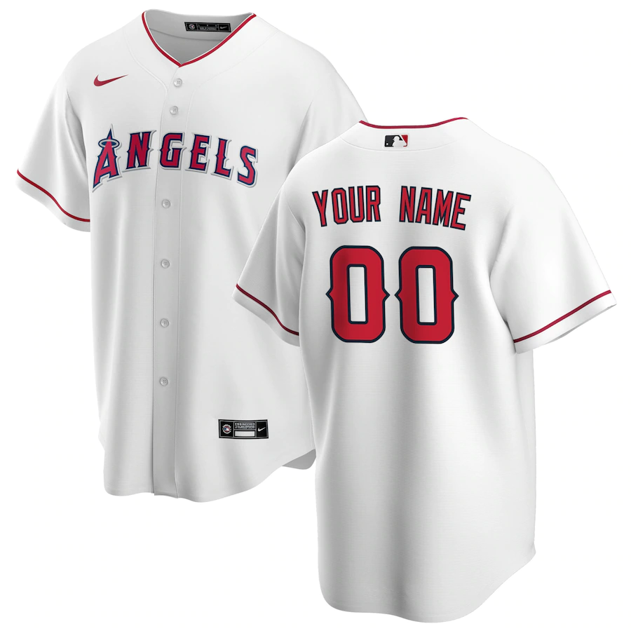 Men's Los Angeles Angels White Home Replica Custom jersey