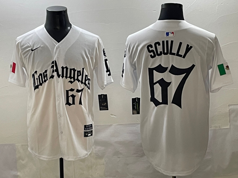 Men's Los Angeles Dodgers Vince Scully #67 White Limited Player Jersey