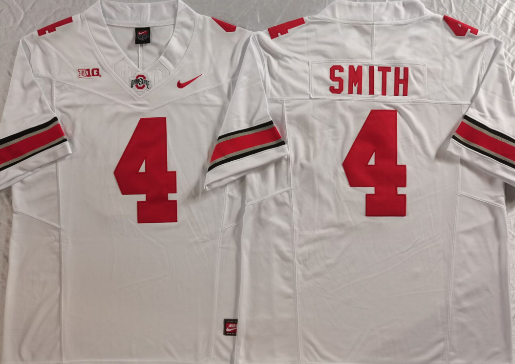 Men's Ohio State Buckeyes Jeremiah Smith #4 White Game Jersey