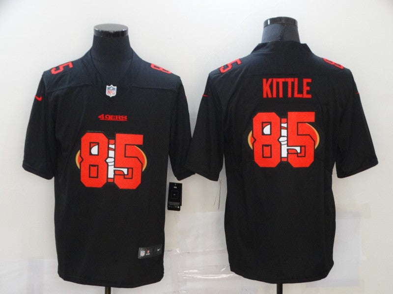 Men's San Francisco 49ers #85 George Kittle Black Stitched Game jersey