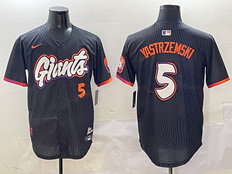 Men's San Francisco Giants Mike Yastrzemski #5 Black 2025 City Connect Limited Player jersey