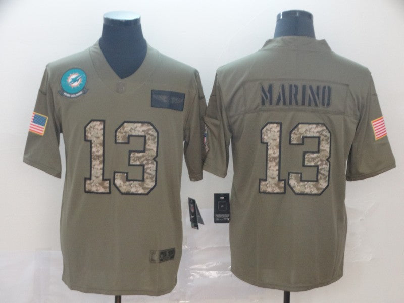 Men's Miami Dolphins Dan Marino #13 Brown Game Player jersey