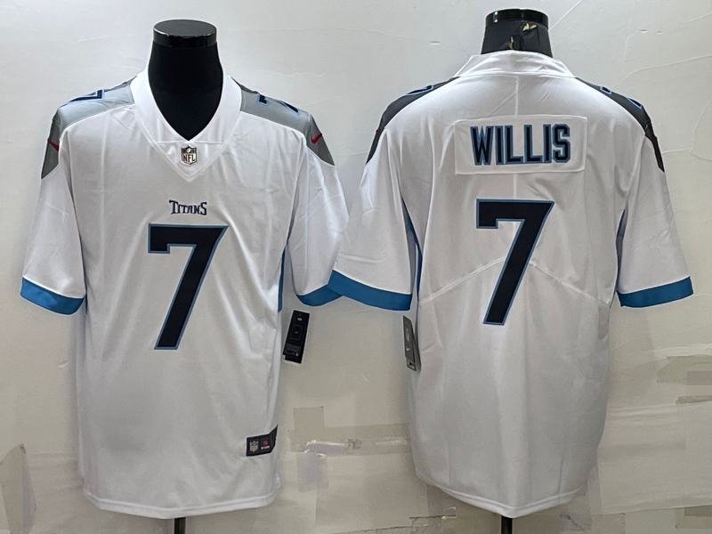 Men's Tennessee Titans Malik Willis #7 White Game jersey