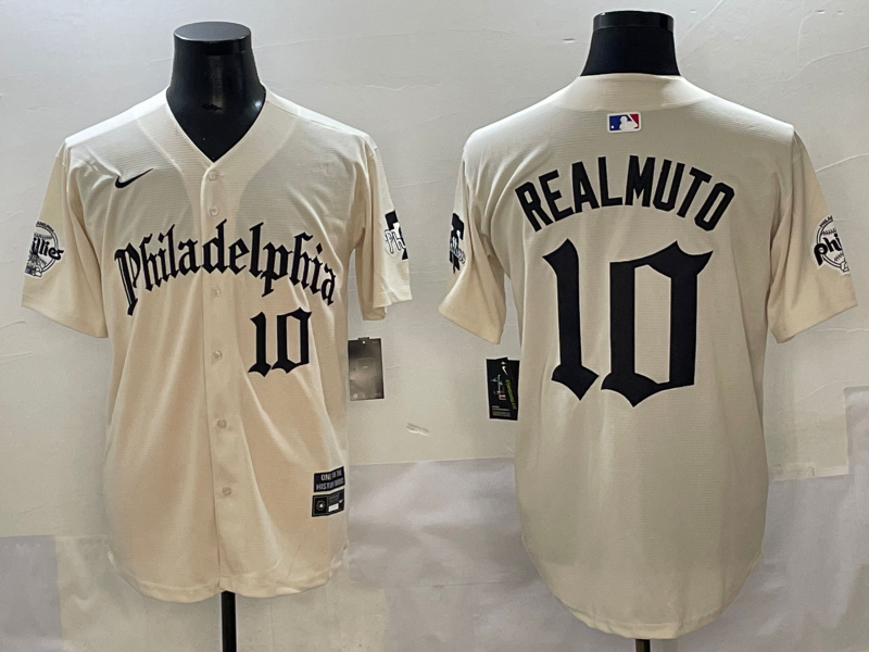 Men's Philadelphia Phillies J.T. Realmuto #10 Cream Limited Player Jersey