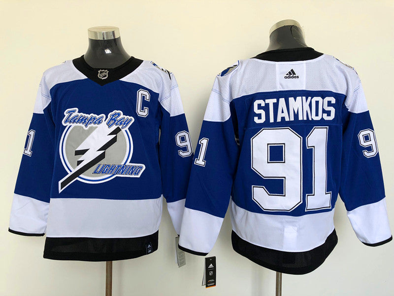 Men's Tampa Bay Lightning Steven Stamkos #91 Blue Player Game jersey