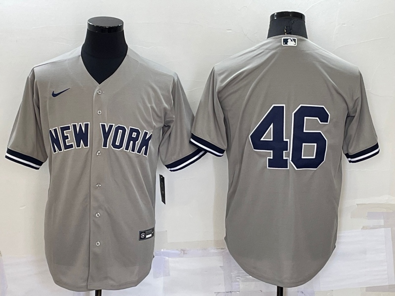 Men's New York Yankees Andy Pettitte #46 Gray Replica Player Name jersey