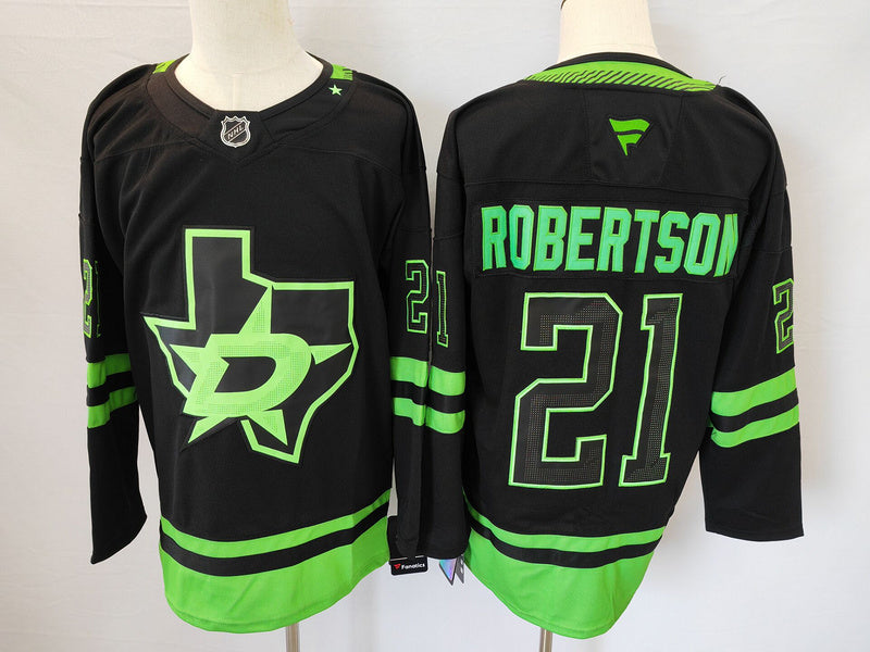 Men's Dallas Stars Jason Robertson #21 Black Player Game jersey