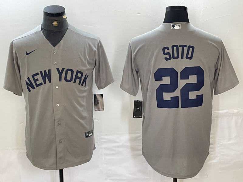 Men's New York Yankees Juan Soto #22 Gray Limited Game jersey