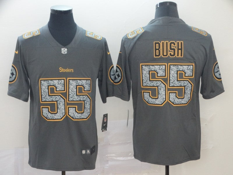Men's Pittsburgh Steelers Devon Bush Jr. #55 Gray Player Game jersey