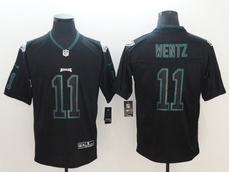 Men's Philadelphia Eagles #11 Carson Wentz Black Game Player jersey