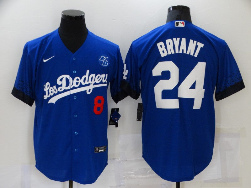 Men's Los Angeles Dodgers Kobe Bryant #8-24 Blue Fashion Stitched jersey
