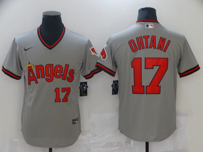 Men's Los Angeles Angels Shohei Ohtani #17 MLB Gray Printed Baseball jersey