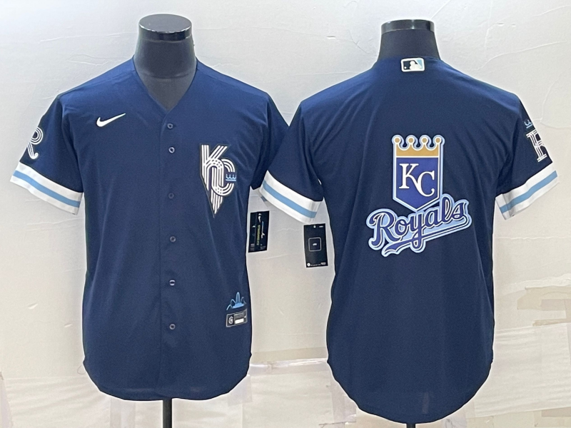Men's Kansas City Royals Navy Alternate Replica Team Logo jersey