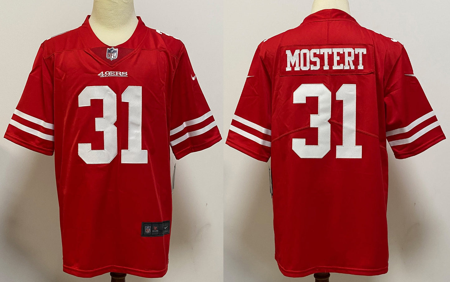 Men's San Francisco 49ers Raheem Mostert #31 Red Game Player jersey