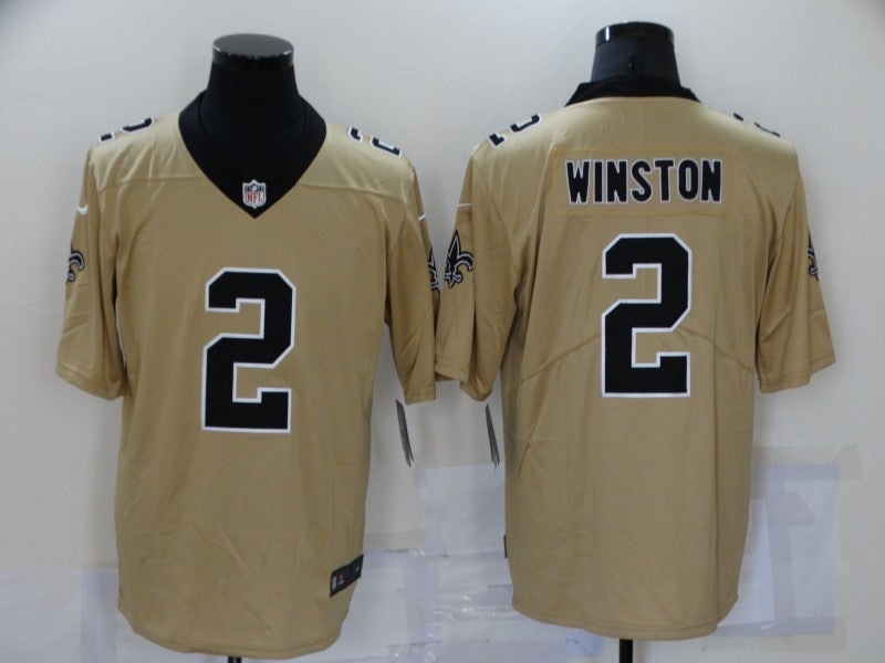 Men's New Orleans Saints Jameis Winston #2 Gold Inverted Game jersey
