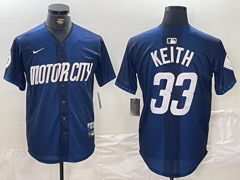 Men's Detroit Tigers Colt Keith #33 Navy 2024 City Connect Limited jersey