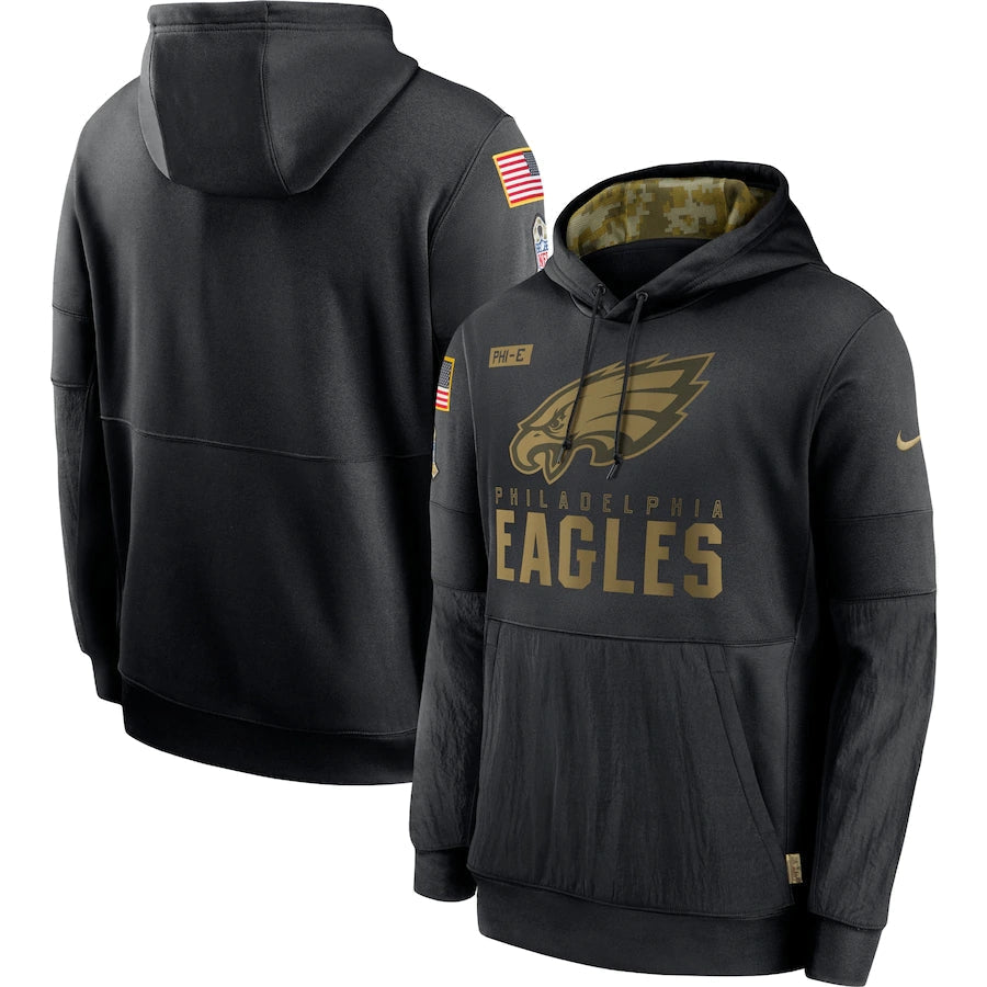 Men's Philadelphia Eagles NFL 2020 Salute to Service Hoodie1 Black