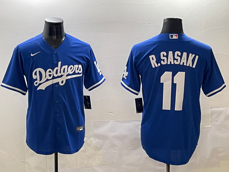 Men's Los Angeles Dodgers Roki Sasaki #11 Royal Alternate Replica Team jersey
