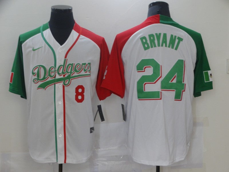 Men's Los Angeles Dodgers Kobe Bryant #8-24 White Game Player jersey