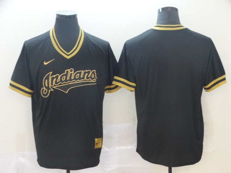 Men's Cleveland Guardians Black Replica Blank jersey